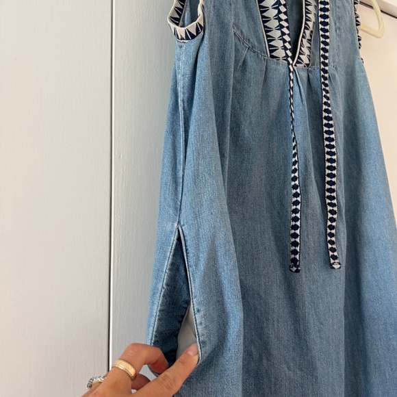 J.CREW Denim Washed Chambray Dress Sz 000 - Picture 3 of 4